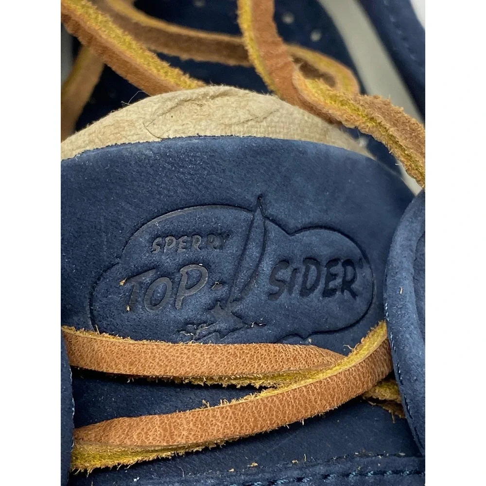 Sperry Top-Sider Mens Navy Blue Leather Boat Shoes STS17608 Wedge Sole 7.5 M